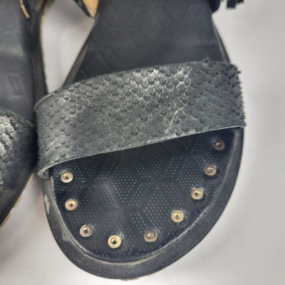 A.S. 98 Petrona Womens Black Distressed Tassel Boho Sandal - Picture 5 of 16